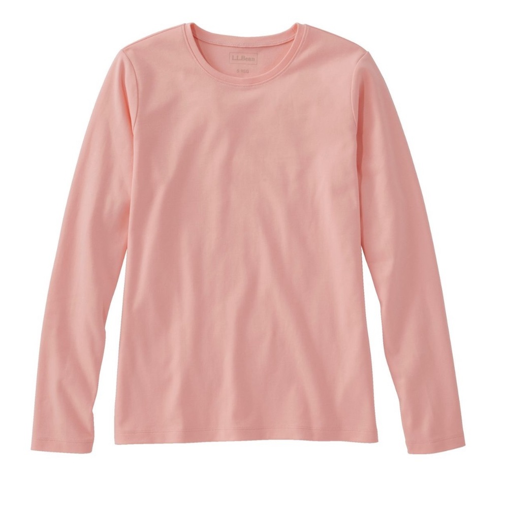 L.L.Bean Tee Long-Sleeve Crewneck Creamy Apricot